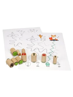 10-delige set: houten stempelset 