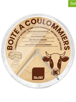 2-delige set: kaasdoos beige/bruin - Ø 13 cm