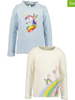 2-delige set: longsleeves crème/lichtblauw