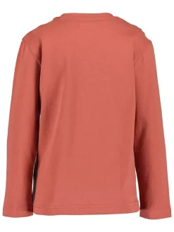 2-delige set: longsleeves koraalrood/donkerblauw