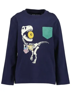 2-delige set: longsleeves turquoise/donkerblauw