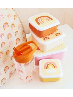 4-delige set: lunchboxen "Rainbows" geel