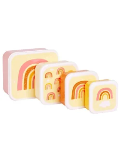 4-delige set: lunchboxen "Rainbows" geel