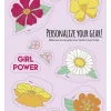 2-delige set: lunchboxstickers "Flower Power" meerkleurig