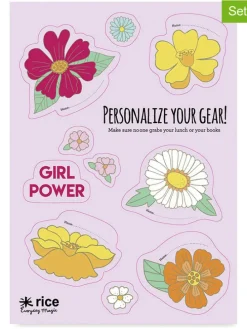 2-delige set: lunchboxstickers "Flower Power" meerkleurig