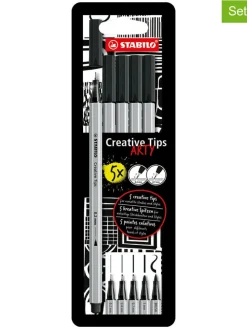10-delige set: multiliner ''STABILO Creative Tips ARTY'' zwart - 2 x 5 stuks