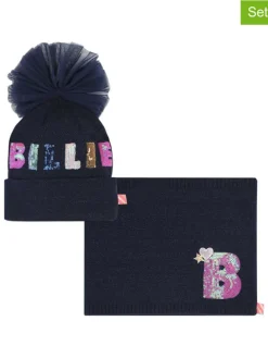 2-delige set: muts en loopsjaal donkerblauw