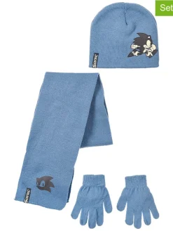 3-delige set: muts, handschoenen & sjaal "Sonic" blauw