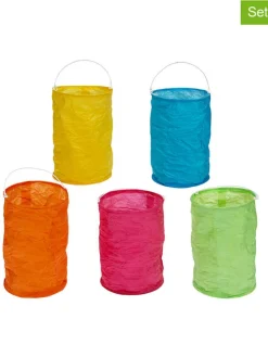 5-delige set: papieren lampions meerkleurig - Ø 13 cm