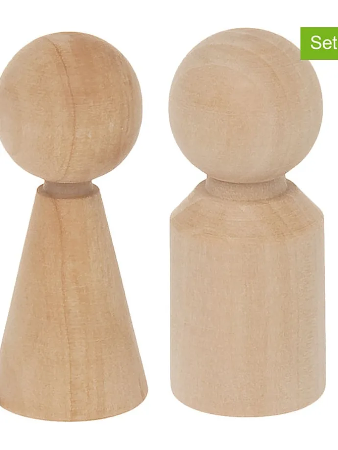 6-delige set: poppen naturel