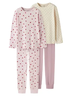 2-delige set: pyjama's lichtroze/crème