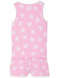 2-delige set: pyjama's rood/lichtroze/crème