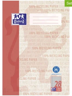 5-delige set: schoolschriften "Oxford Recycling" rood - A4