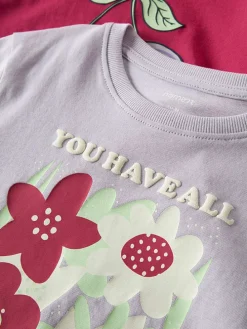 2-delige set: shirts "Henisa" paars/roze