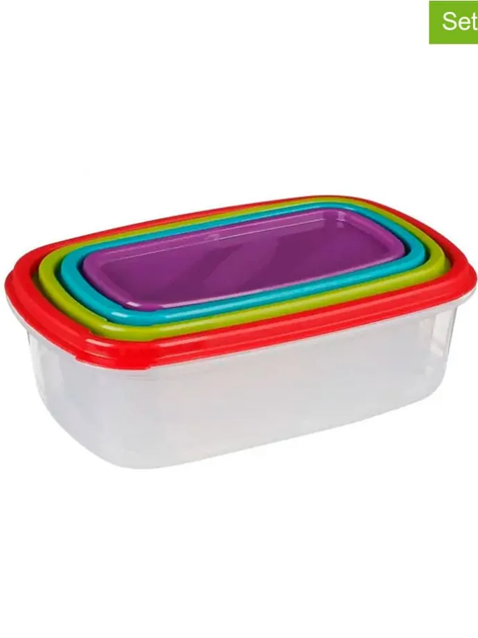4-delige set: vershoudboxen meerkleurig