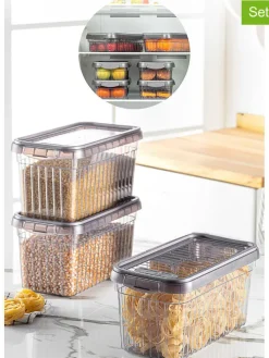 3-delige set: vershouddozen antraciet - 4 l