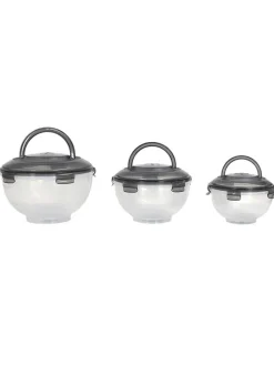 3-delige set: vershouddozen grijs - 5,8 l