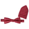 2-delige set: vlinderdas en doek rood