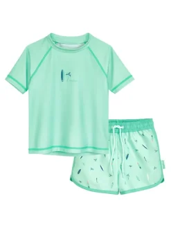 2-delige zwemoutfit "Surfbrett Palmen" mintgroen