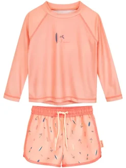 2-delige zwemoutfit "Surfbrett Palmen" oranje