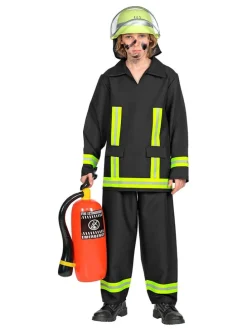 2-delig kostuum "Brandweerman" zwart/geel