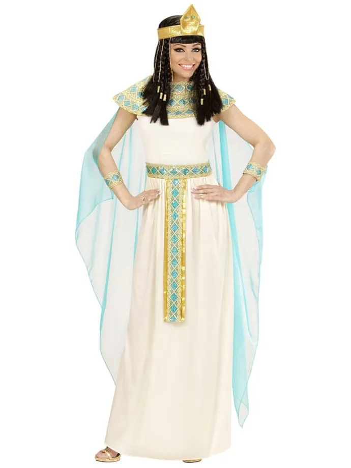6-delig kostuum "Cleopatra" crème/turquoise