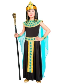 6-delig kostuum "Cleopatra" zwart/turquoise