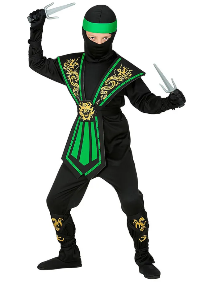 5-delig kostuum "Combat Ninja" zwart/groen