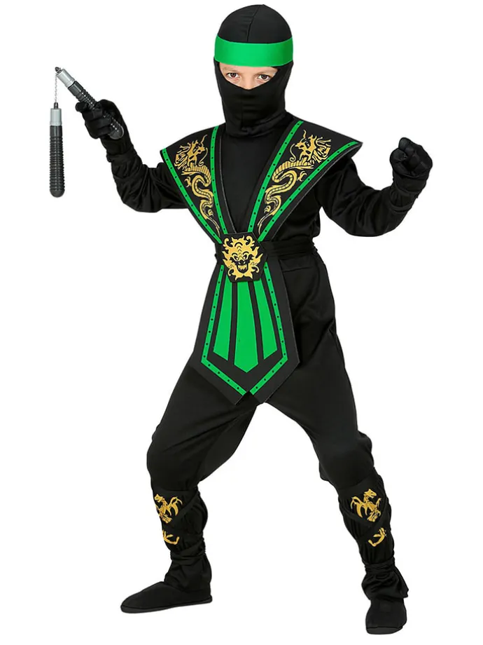 5-delig kostuum "Combat Ninja" zwart/groen