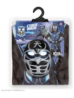 5-delig kostuum "Cyber Ninja" zwart