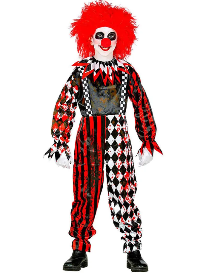 2-delig kostuum "KILLERCLOWN" rood/zwart