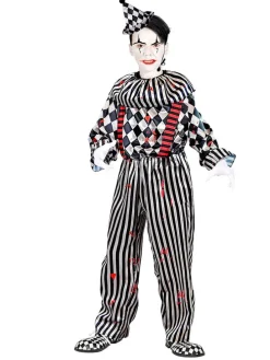 2-delig kostuum "RETRO CLOWN" zwart/wit