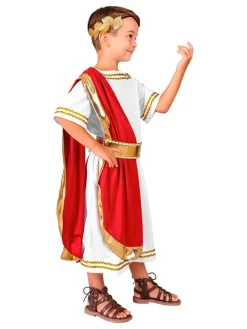3-delig kostuum "Romeinse Keizer" wit/rood/goudkleurig