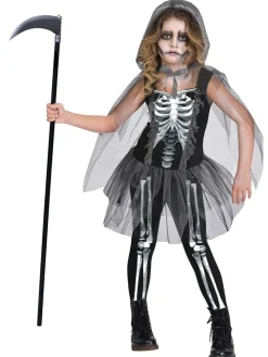 3-delig kostuum "Skeleton Reaper" zwart/wit