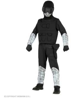 8-delig kostuum "Special forces" zwart/grijs/zilverkleurig