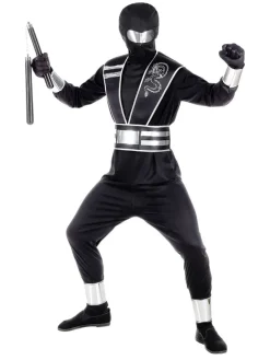 6-delig kostuum "Spiegel Ninja" zwart