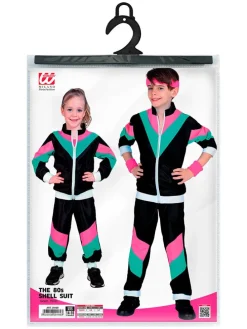 2-delig kostuum "80's" zwart/groen/roze
