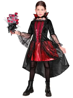 2-delig kostuum "Vampirella" zwart/rood