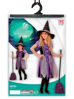 2-delig kostuum "Witch" paars