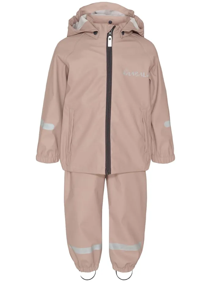 2-delig regenoutfit "Storm" lichtroze
