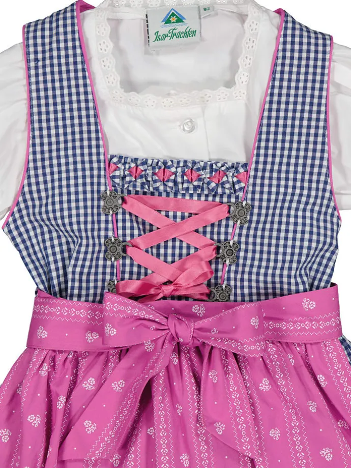 Dirndl blauw/lichtroze