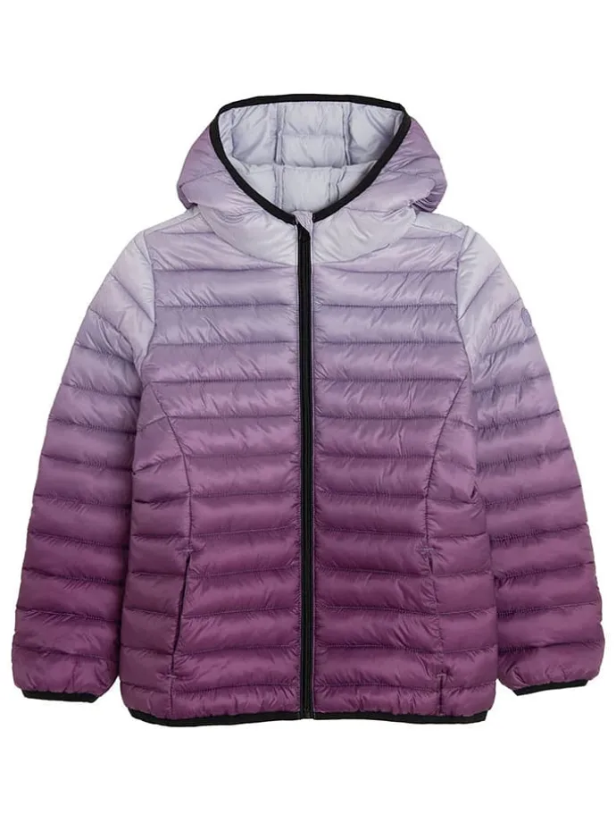 Doorgestikte bodywarmer lichtblauw/paars