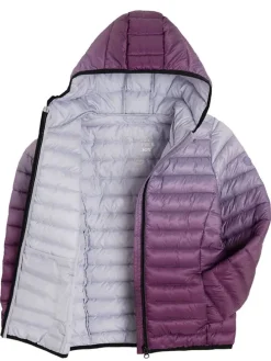 Doorgestikte bodywarmer lichtblauw/paars