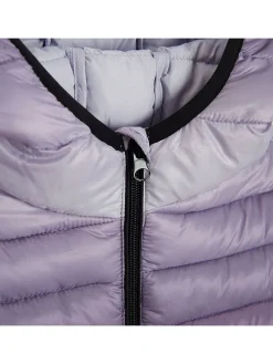 Doorgestikte bodywarmer lichtblauw/paars