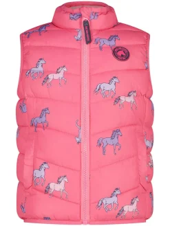 Doorgestikte bodywarmer roze