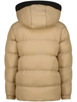 Doorgestikte jas beige/zwart