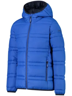 Doorgestikte jas blauw