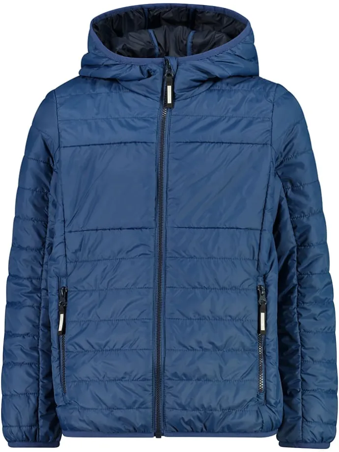 Doorgestikte jas blauw