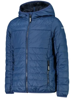 Doorgestikte jas blauw