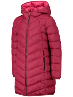 Doorgestikte mantel roze